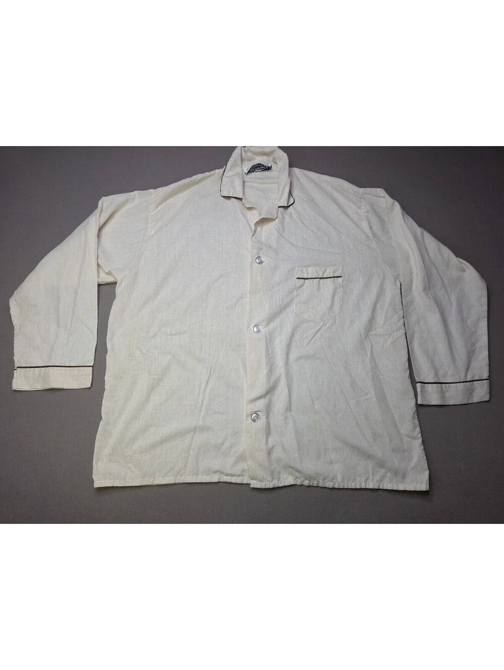 Vintage Fruit of the Loom Men’s XL Pajama Shirt Pinstripe Button Front Sleepwear